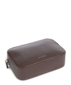 Tebe Umhängetasche genarbtes Leder dunkelbraun