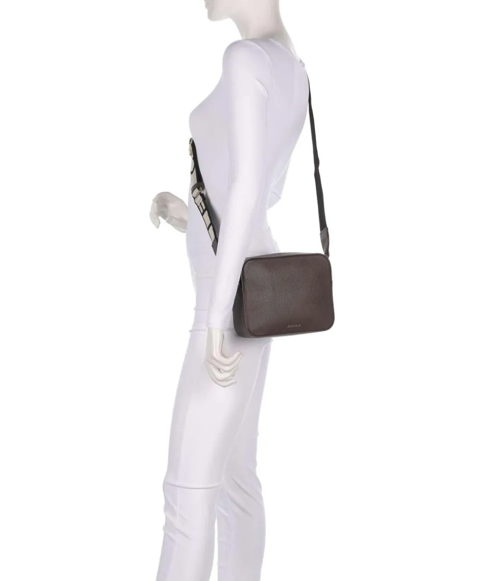 Tebe Umhängetasche genarbtes Leder dunkelbraun