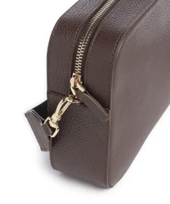 Tebe Umhängetasche genarbtes Leder dunkelbraun