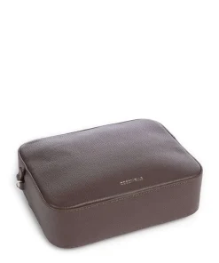 Tebe Umhängetasche genarbtes Leder dunkelbraun