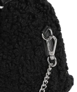 Teddy Dandy Handtasche Kunstfell schwarz