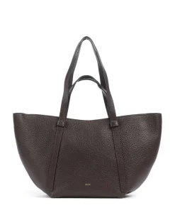 Tekla Cosmo Large Shopper genarbtes Leder wein