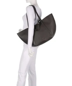 Tekla Cosmo Large Shopper genarbtes Leder dunkelbraun