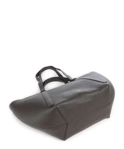 Tekla Cosmo Large Shopper genarbtes Leder dunkelbraun