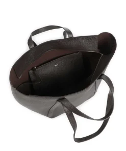 Tekla Cosmo Large Shopper genarbtes Leder dunkelbraun