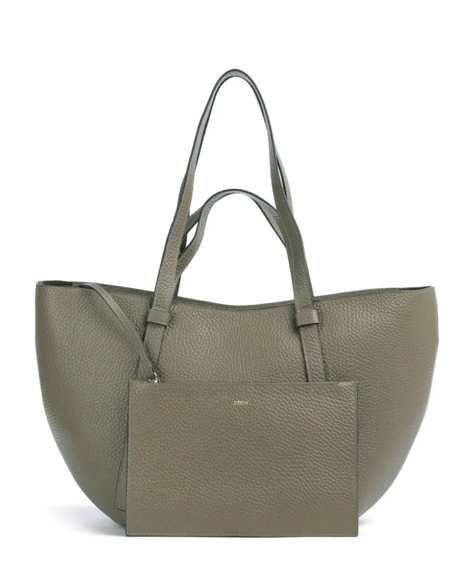 Tekla Cosmo Large Shopper genarbtes Leder taupe