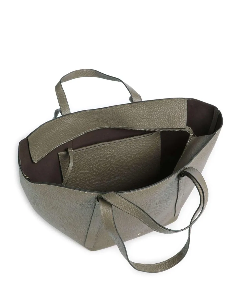 Tekla Cosmo Large Shopper genarbtes Leder taupe