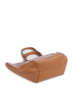 Tekla Cosmo Large Shopper genarbtes Leder braun