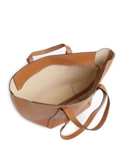 Tekla Cosmo Large Shopper genarbtes Leder braun