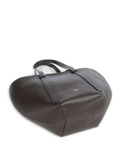 Tekla Cosmo Medium Shopper genarbtes Leder dunkelbraun