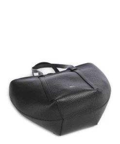 Tekla Cosmo Medium Shopper genarbtes Leder schwarz