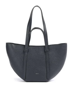 Tekla Cosmo Medium Shopper genarbtes Leder navy