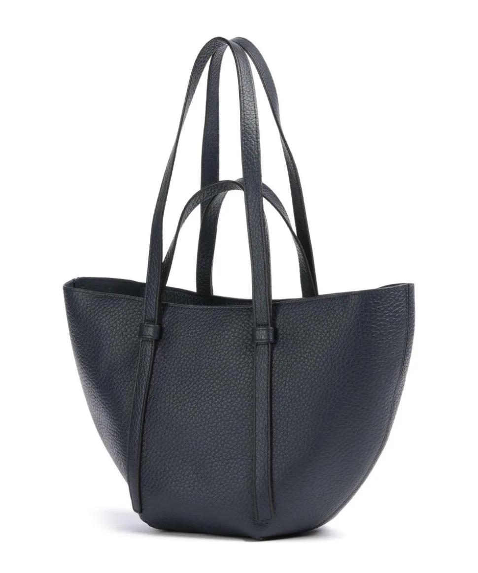 Tekla Cosmo Medium Shopper genarbtes Leder navy