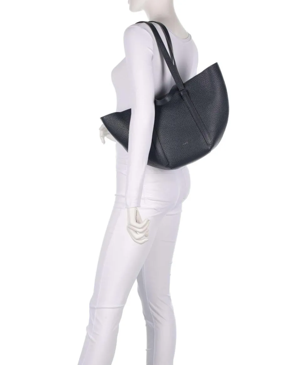 Tekla Cosmo Medium Shopper genarbtes Leder navy