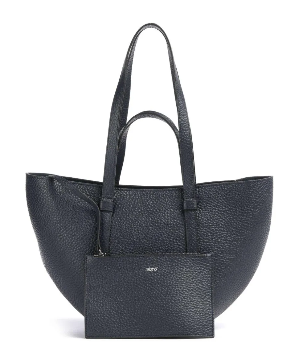 Tekla Cosmo Medium Shopper genarbtes Leder navy