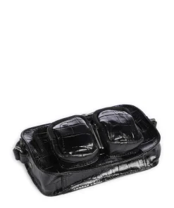 Texas Helena Umhängetasche geprägtes Leder schwarz