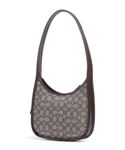 The Coach Originals Curve Signature Jacquard Schultertasche Canvas dunkelbraun