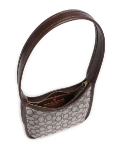 The Coach Originals Curve Signature Jacquard Schultertasche Canvas dunkelbraun