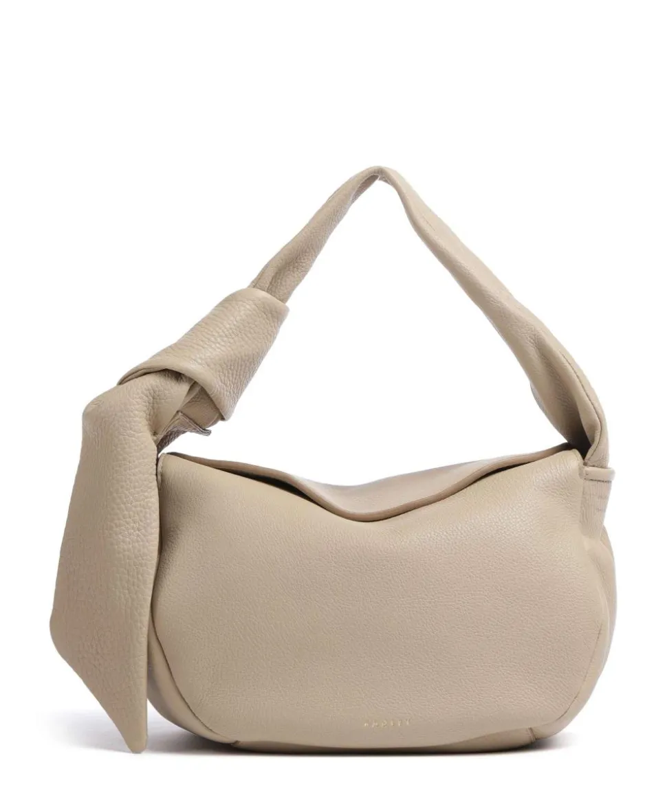 The Grove Schultertasche genarbtes Rindsleder beige