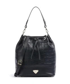 Tile Niesen Bucket bag fein genarbtes Kalbsleder schwarz