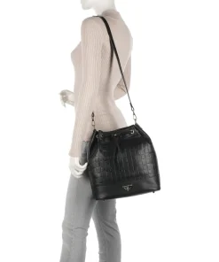 Tile Niesen Bucket bag fein genarbtes Kalbsleder schwarz