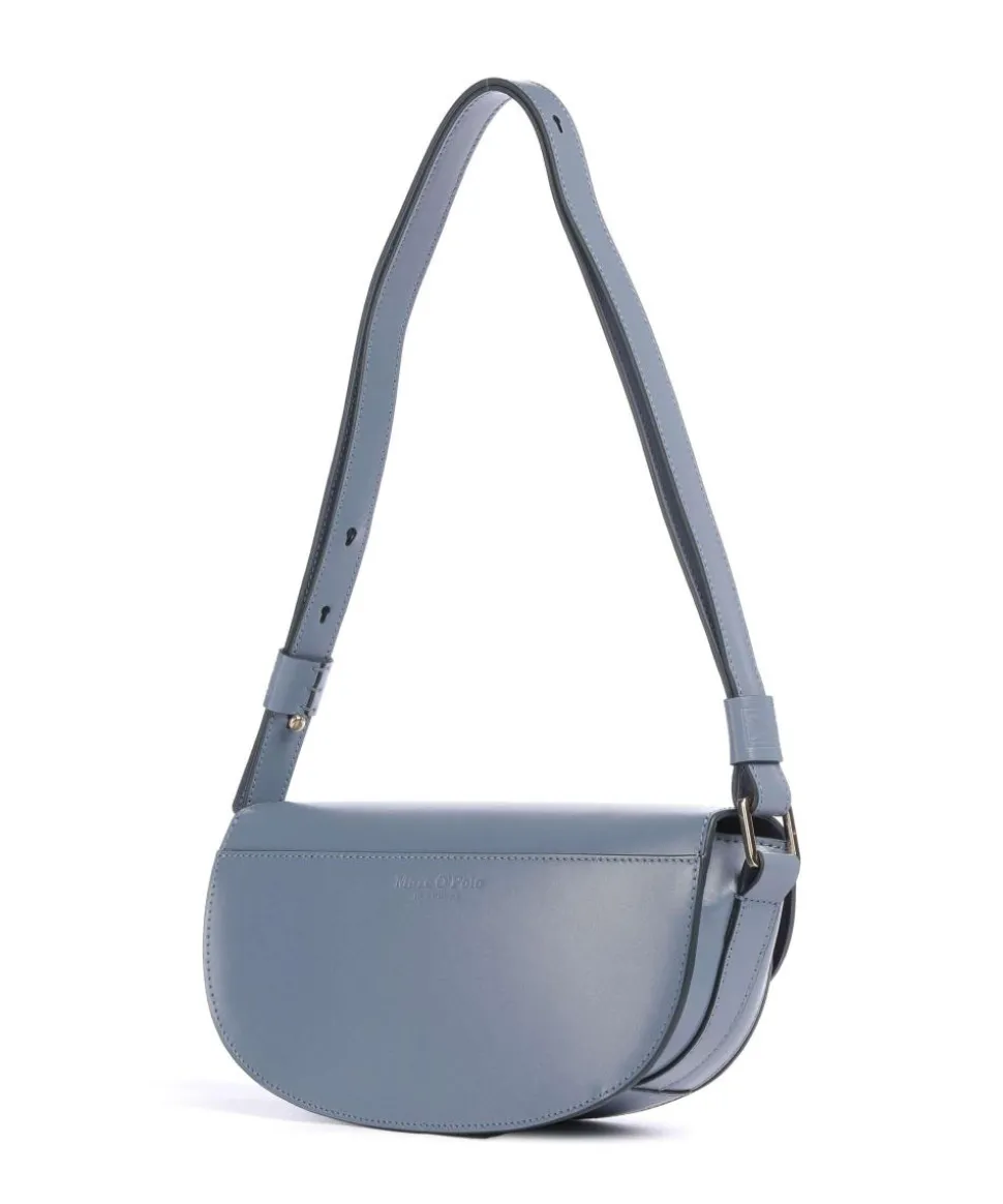 Toa Schultertasche fein genarbtes Kalbsleder blaugrau