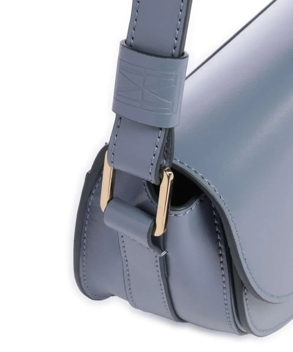 Toa Schultertasche fein genarbtes Kalbsleder blaugrau