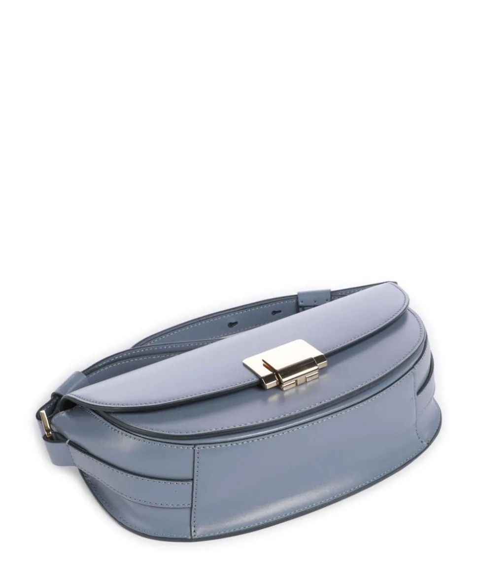 Toa Schultertasche fein genarbtes Kalbsleder blaugrau