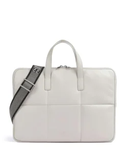 Togean Aktentasche 13″ fein genarbtes Leder hellgrau