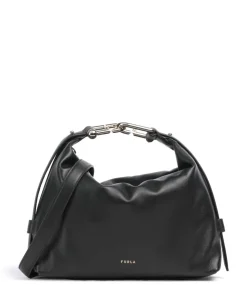 Tonie M Beuteltasche fein genarbtes Leder schwarz