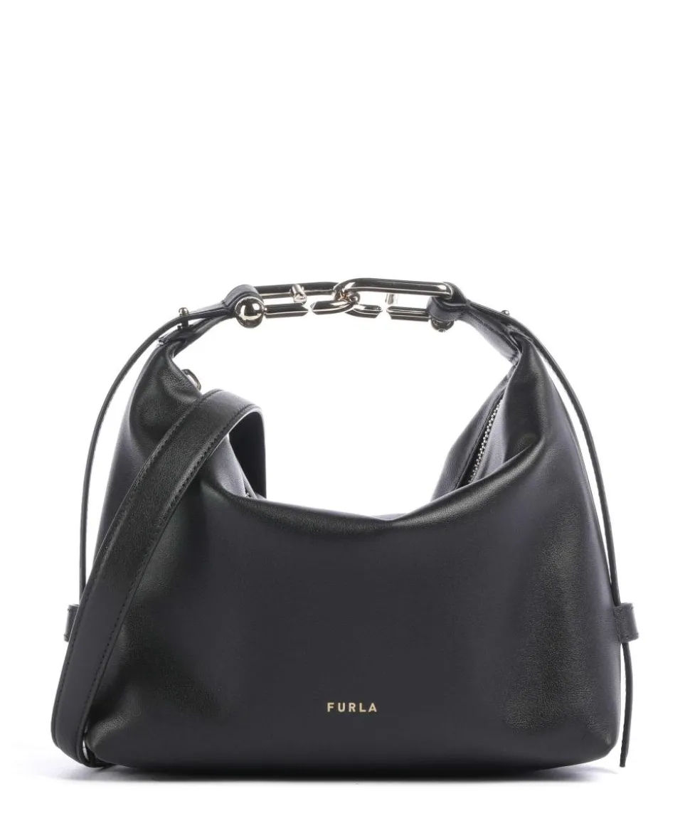 Tonie Mini Handtasche fein genarbtes Leder schwarz