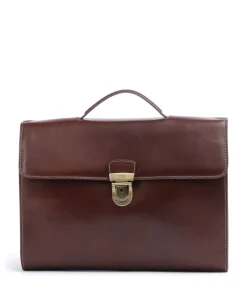 Toscana Aktentasche fein genarbtes Rindsleder braun