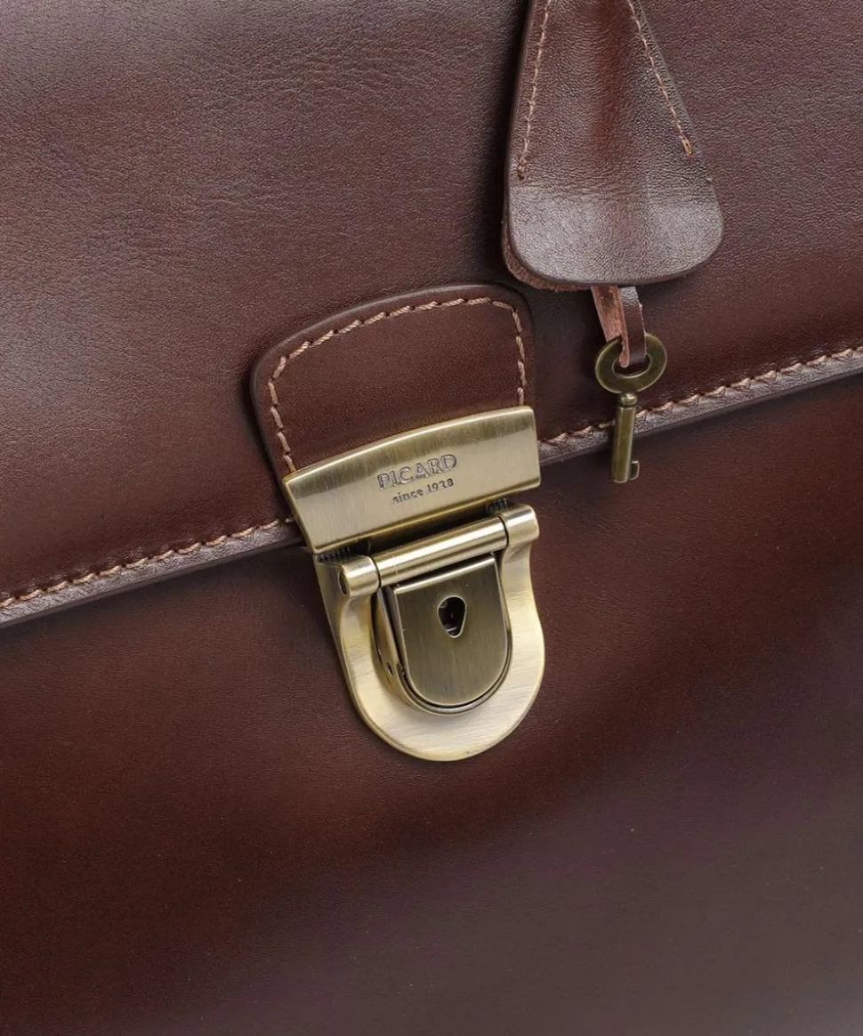 Toscana Aktentasche fein genarbtes Rindsleder braun