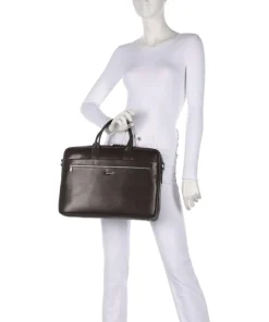 Treviso Pandion Aktentasche 15″ genarbtes Leder dunkelbraun