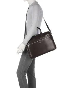 Treviso Pandion Aktentasche 15″ genarbtes Leder dunkelbraun