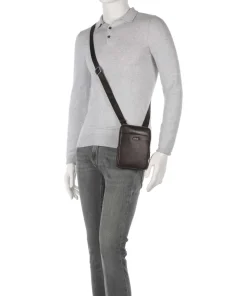 Treviso Rafael Umhängetasche fein genarbtes Leder dunkelbraun