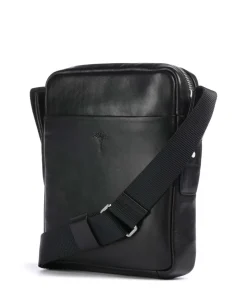 Treviso Remus Umhängetasche fein genarbtes Rindsleder schwarz