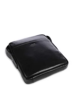 Treviso Remus Umhängetasche fein genarbtes Rindsleder schwarz