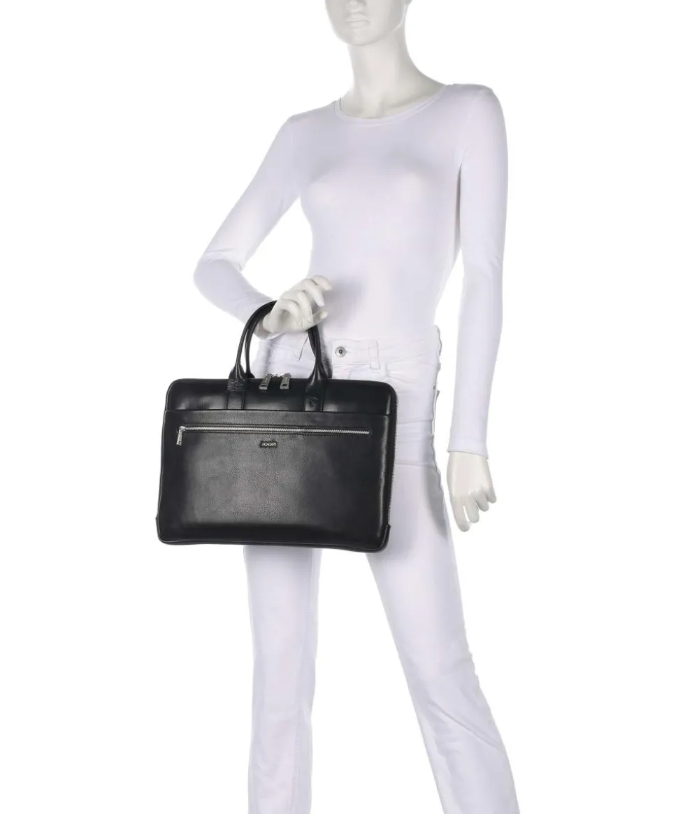 Treviso Samu Aktentasche 15″ fein genarbtes Rindsleder schwarz