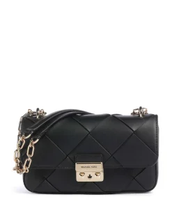 Tribeca Schultertasche fein genarbtes Leder schwarz