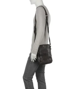 Umhängetasche fein genarbtes Rindsleder dunkelbraun