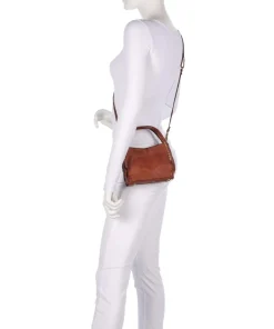 Umhängetasche fein genarbtes Rindsleder cognac