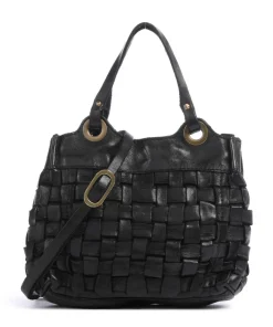 Umhängetasche fein genarbtes Rindsleder schwarz