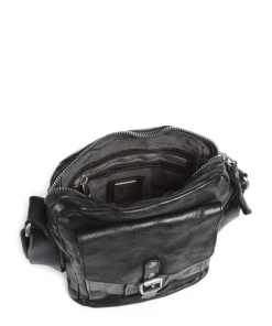 Umhängetasche fein genarbtes Rindsleder schwarz