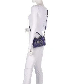 Umhängetasche fein genarbtes Rindsleder dunkelblau