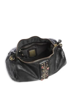 Umhängetasche fein genarbtes Rindsleder schwarz