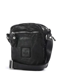 Umhängetasche fein genarbtes Rindsleder schwarz