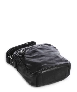 Umhängetasche fein genarbtes Rindsleder schwarz