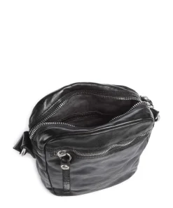 Umhängetasche fein genarbtes Rindsleder schwarz