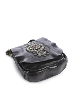 Umhängetasche fein genarbtes Rindsleder schwarz